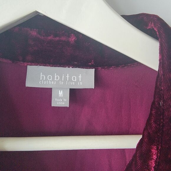 Habitat womens Velvet Button Down Shirt sz M long sleeve whimsical fairy grunge - Picture 7 of 8